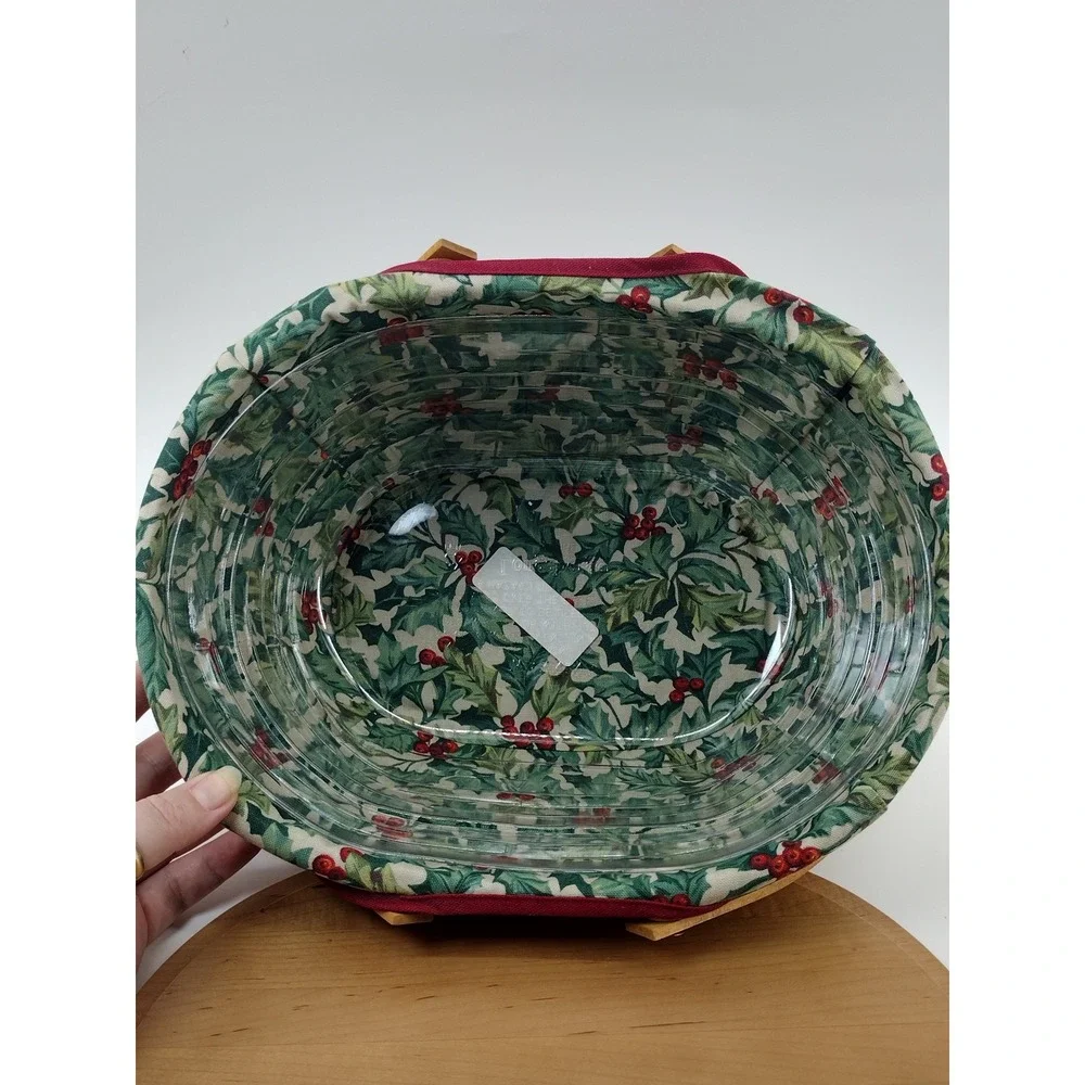 2004 Longaberger Christmas Get-Together Basket holly Liner Protecto